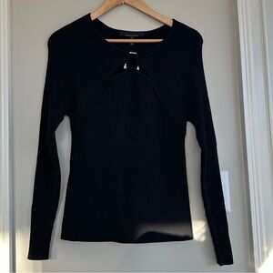 White House Black Market Ribbed Long Sleeve Top